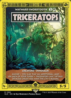 Wayward Swordtooth - Triceratops Secret Lair Drop - Jurassic World